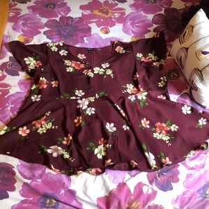 Plum Floral Blouse